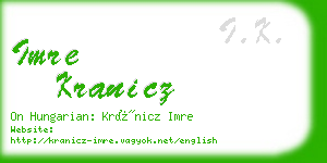 imre kranicz business card